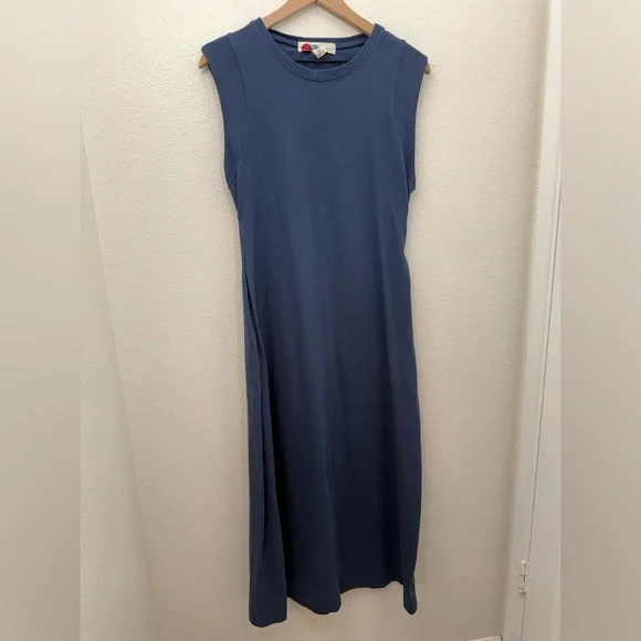 Free People Beach Simone Midi Dress Navy Small - Picture 3 of 9